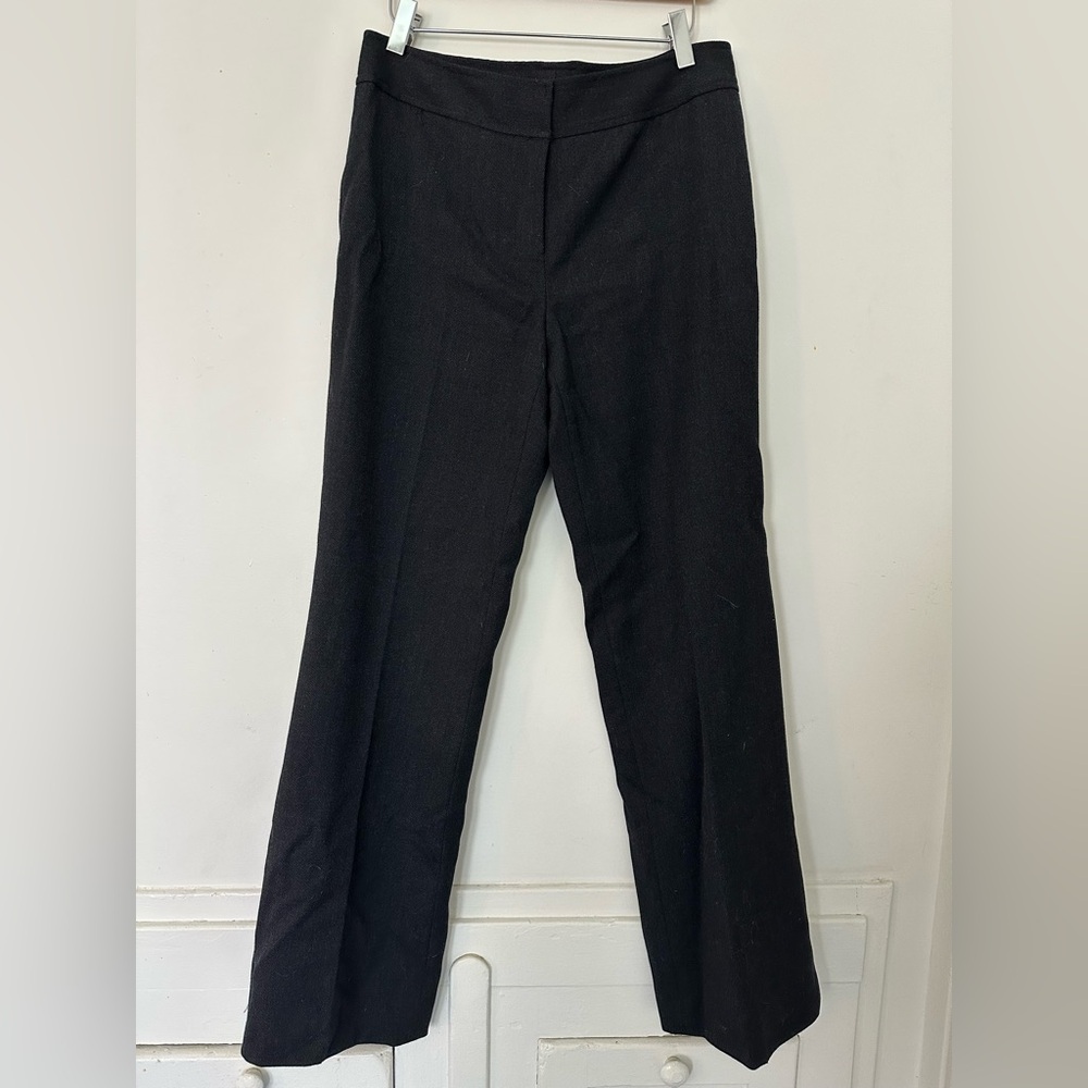 Black Wide-Leg Wool Trousers